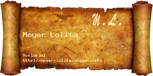Meyer Lolita névjegykártya